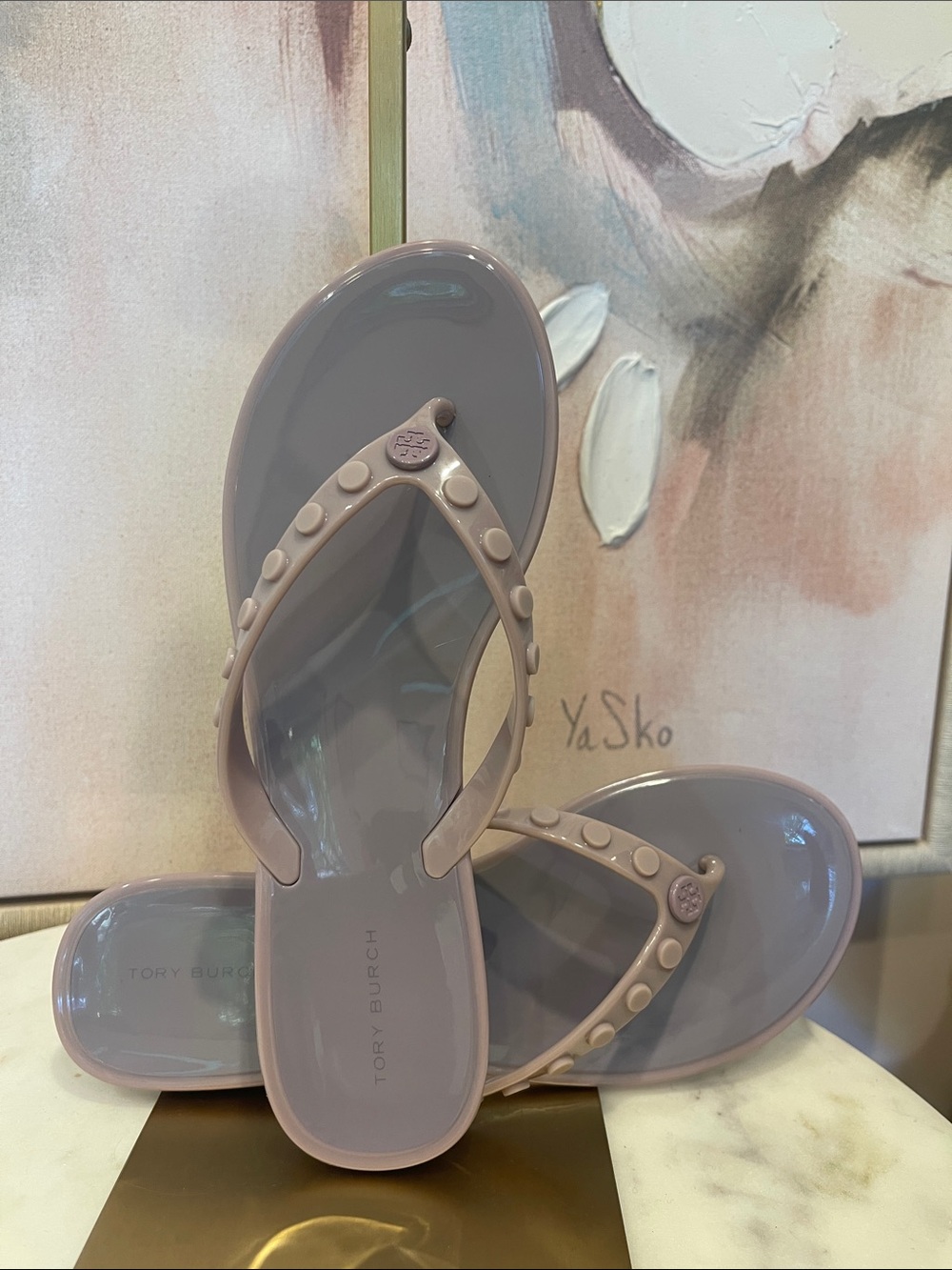NWT Tory Burch Women's Light Purple Jelly Thong Sandals - Size 7